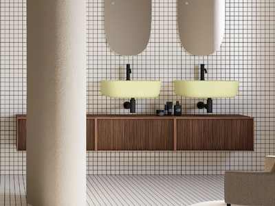 LAILA - Double wall-mounted vanity unit _ Scarabeo Ceramiche