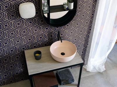 PO101 - Geometric bathroom wallpaper _ Scarabeo Ceramiche
