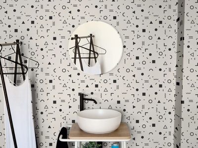 PO106 - Geometric bathroom wallpaper _ Scarabeo Ceramiche