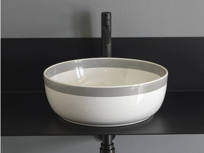 POIS STRIP - Countertop round ceramic washbasin _ Scarabeo Ceramiche