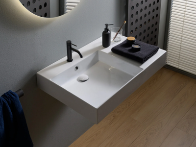 TEOREMA 2.0 PLUS - Rectangular single ceramic washbasin _ Scarabeo Ceramiche