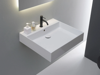 TEOREMA 2.0 PLUS - Wall-mounted single ceramic washbasin _ Scarabeo Ceramiche
