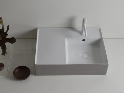 TEOREMA 2.0 RIGO - Countertop rectangular ceramic washbasin with overflow _ Scarabeo Ceramiche