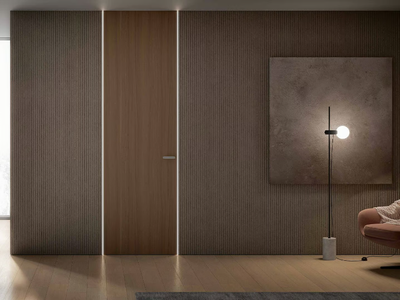 CONTROLUCE - Flush-fitting swing door with integrated LED lighting _ Scrigno