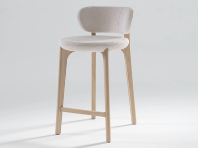 RICHMOND - High fabric stool with footrest _ Secolo