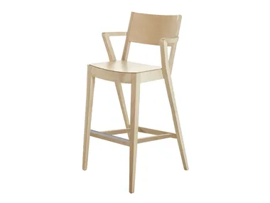 FLY - Wooden barstool with armrests _ Sedex