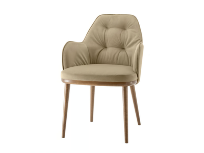 LAIN - Upholstered tufted wooden chair with armrests _ Sedex