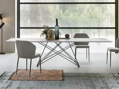 BUILDING - Extending rectangular ceramic table _ Sedit