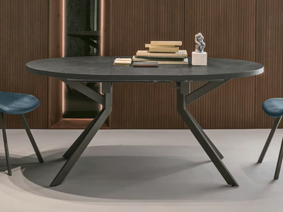 OLIMPO - Extending round table with concrete top _ Sedit