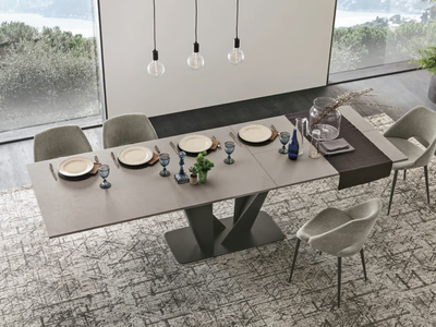 SILVER - Extending rectangular table with concrete top _ Sedit