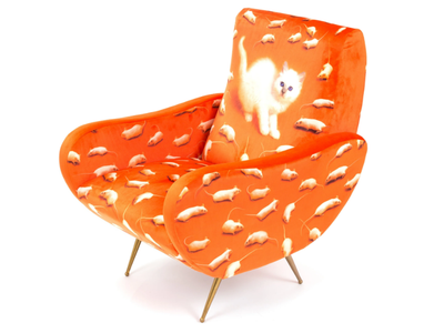 KITTEN - Fabric armchair with armrests _ seletti