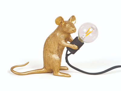 MOUSE LAMP GOLD - MAC - LED resin table lamp _ seletti