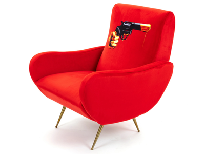 REVOLVER - Fabric armchair with armrests _ seletti