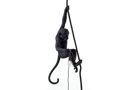 THE MONKEY LAMP BLACK CEILING - LED resin pendant lamp _ seletti