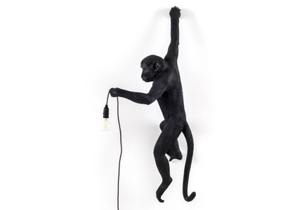 THE MONKEY LAMP BLACK HANGING - LED resin wall lamp _ seletti