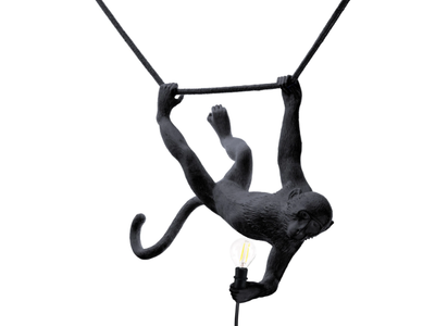 THE MONKEY LAMP BLACK SWING - LED resin pendant lamp _ seletti