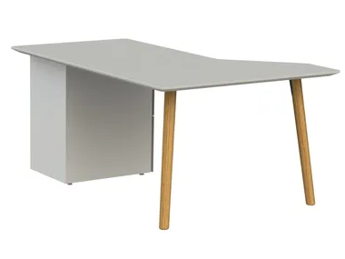 FLY - L-shaped wooden workstation desk with drawers _ SELLEX