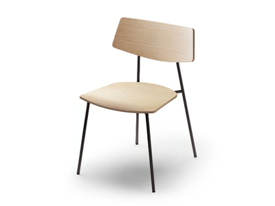 LISE - Stackable steel and wood chair _ SELLEX