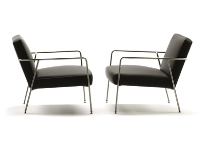 VALERI - Upholstered leather armchair with armrests _ SELLEX