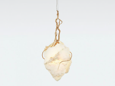 ORIGEM OUTER CORE - LED handmade bronze and stone pendant lamp _ Serip
