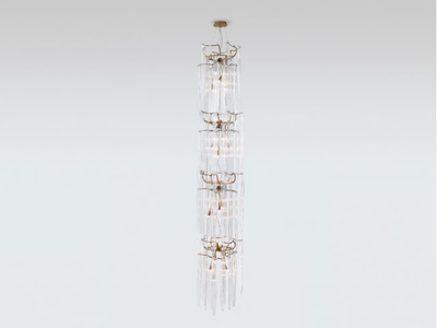 WATERFALL STRAW QUAD - Handmade bronze pendant lamp _ Serip