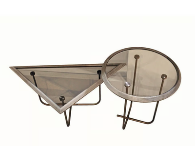 CUBIC - Round glass coffee table for living room _ Shake