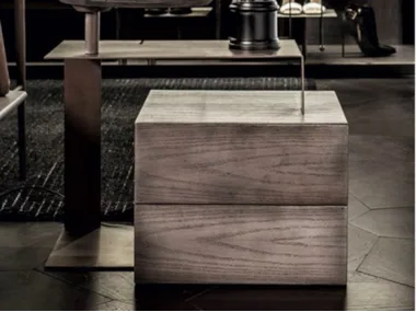 HIO - Rectangular wooden bedside table with drawers _ Shake