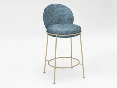 AMARETTO - Velvet barstool with back _ Sicis