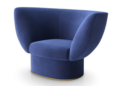 TULIPA - Velvet armchair with armrests _ Sicis