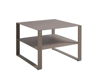 KOMFY - Square glass and aluminium garden side table _ Sifas