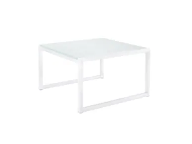KWADRA - Square glass and aluminium garden side table _ Sifas