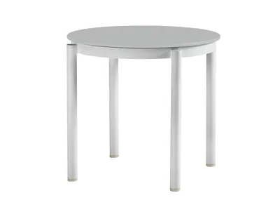 OUTLINE - Round glass and aluminium side table _ Sifas