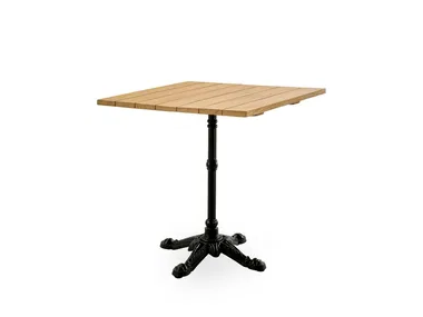 LYON - Square teak and cast iron table _ Sika Design