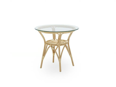 TONY - Round rattan and glass table _ Sika Design
