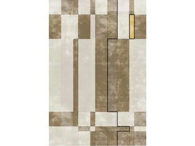 FACE RELOADED TOBACCO - Custom handmade Bamboo silk rug with geometric shapes _ Sirecom Tappeti