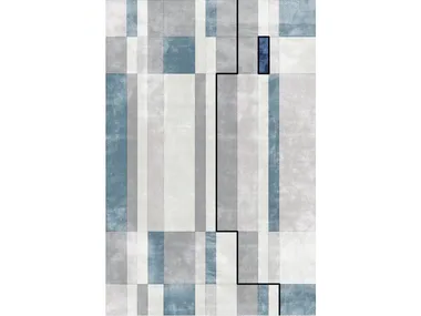 FACE RELOADED WARM - Custom handmade Bamboo silk rug with geometric shapes _ Sirecom Tappeti