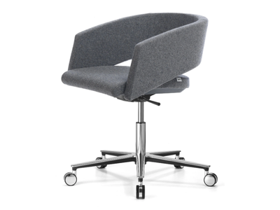 MAJOR - Contemporary style fabric chair with castors with armrests with 5-spoke base _ SITIA