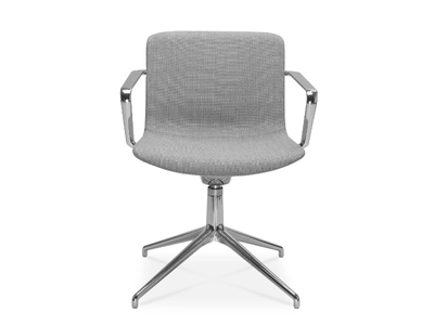 MILOS LIFE - Swivel with 4-spoke base fabric chair with armrests _ Sitland