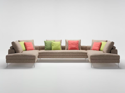 BACCARAT - Sectional fabric sofa with chaise longue _ Siwa Soft Style