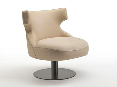 ROXANE - Swivel leather armchair with removable cover _ Siwa Soft Style