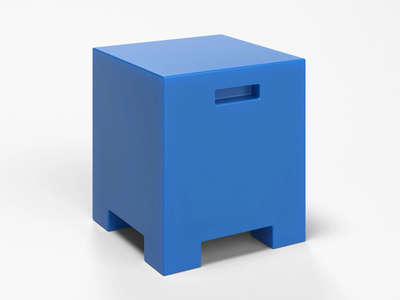 BLOCKY - Square coated foam pouf _ SIXINCH