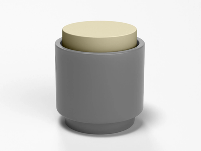 TINGLE - Storage round reinforced plastic pouf _ SIXINCH