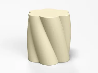 TWIST - Round coated foam pouf _ SIXINCH