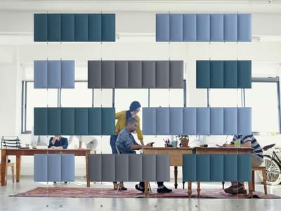 ECODESK BAFFLE COMPOSITION - Polyester fibre acoustic baffles _ Slalom