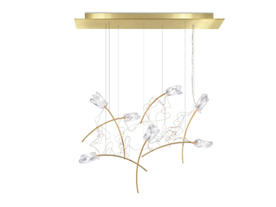 TULIP LINEAR - LED pendant lamp in brass and Lentiflex _ Slamp