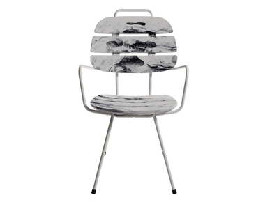 RIBS - Polyethylene garden chair with armrests _ SLIDE