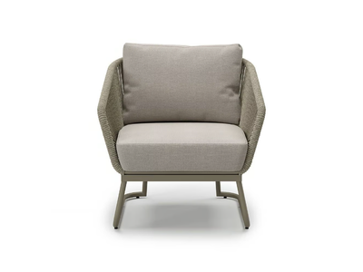 CLAUDE - Fabric garden armchair with removable cover with armrests _ SNOC