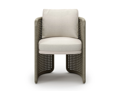 MIURA - Fabric garden chair with armrests _ SNOC