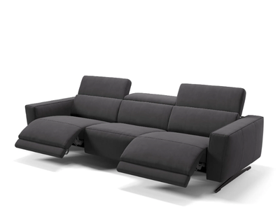 ALESSO XXL - 3 seater sled base fabric sofa _ Sofanella