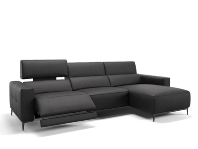 TOLEDO - Leather sofa with chaise longue _ Sofanella